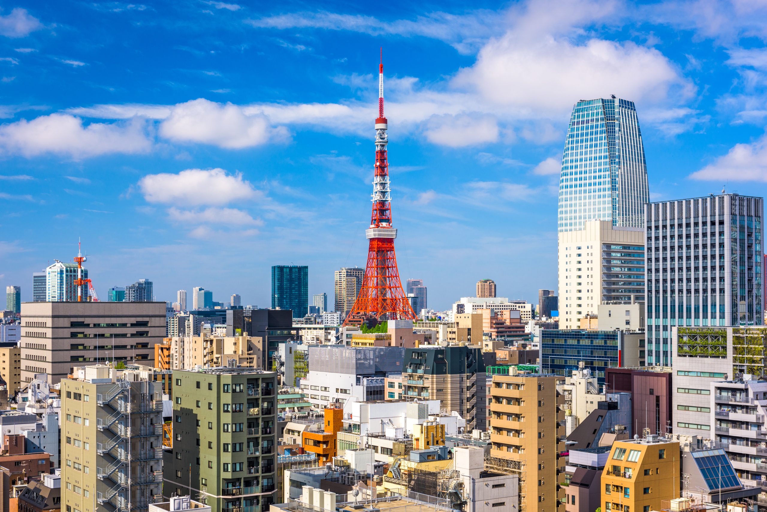Tokyo, Japan cityscape and tower.